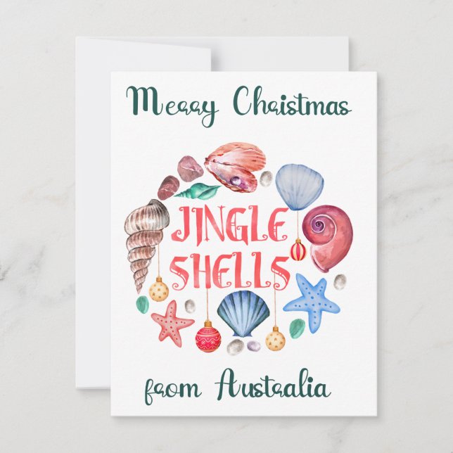 Jingle Shells Carte de Noël australien (Devant)