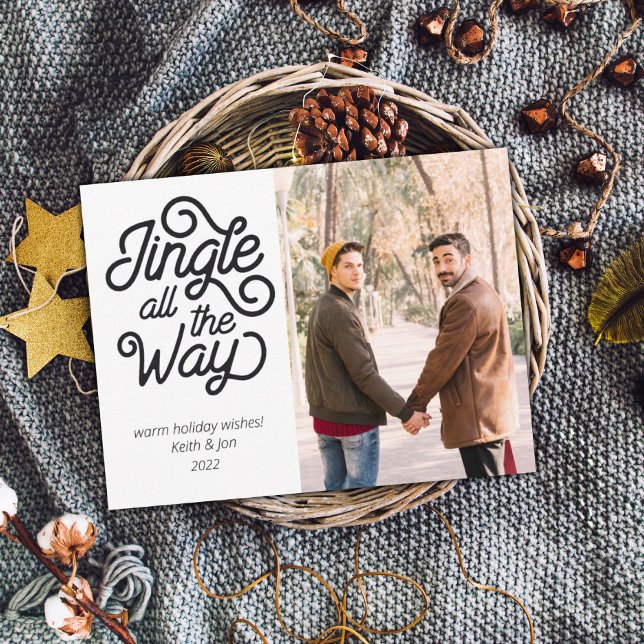 Jingle Tout le chemin moderne photo carte de vacan (Créateur téléchargé)