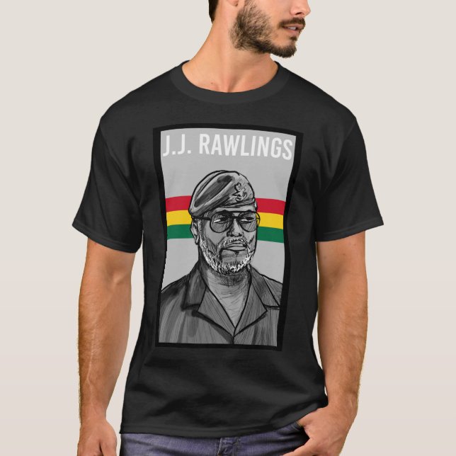 JJ Rawlings Ghana dessin T-shirt classique (Devant)