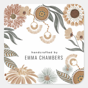 Joaillier concepteur Boho Floral Étiquette