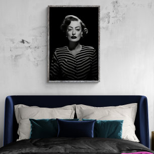 Joan Crawford en noir, poster noir et blanc