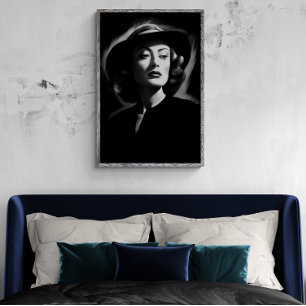 Joan Crawford noir, affiche en noir et blanc
