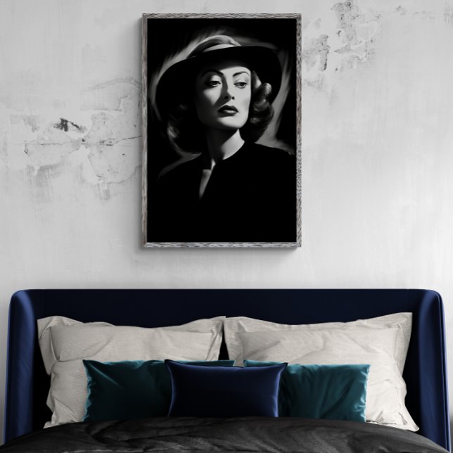 Joan Crawford noir, affiche en noir et blanc (Créateur téléchargé)
