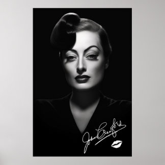 Joan Crawford, noir et blanc, affiche noir