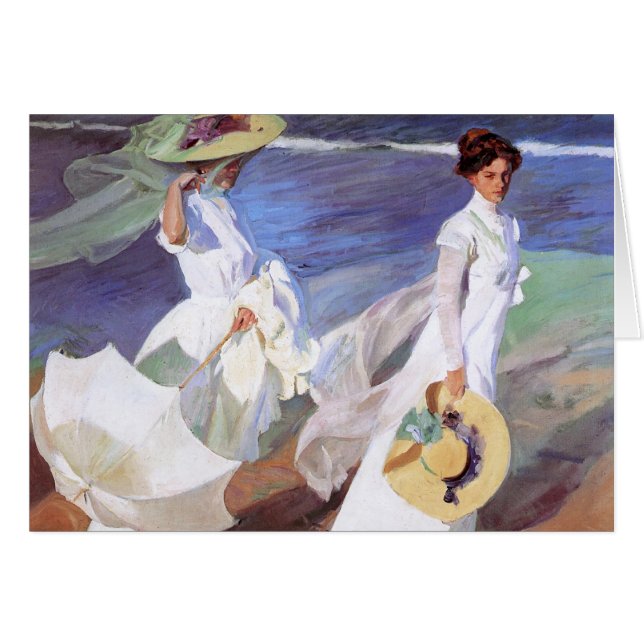 Joaquin Sorolla Femmes Promenade Plage (Devant horizontal)