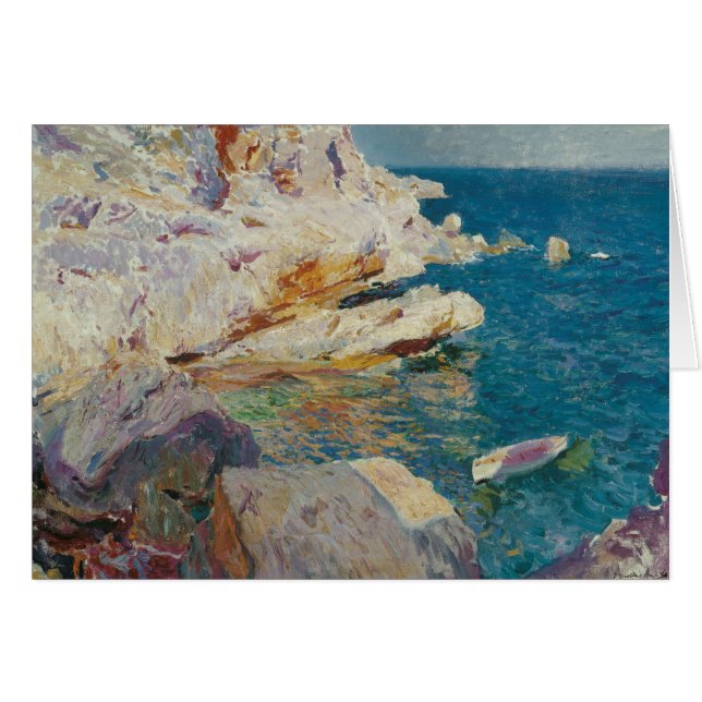 Joaquin Sorolla-Rocks de Javea et le Bateau Blanc (Devant horizontal)
