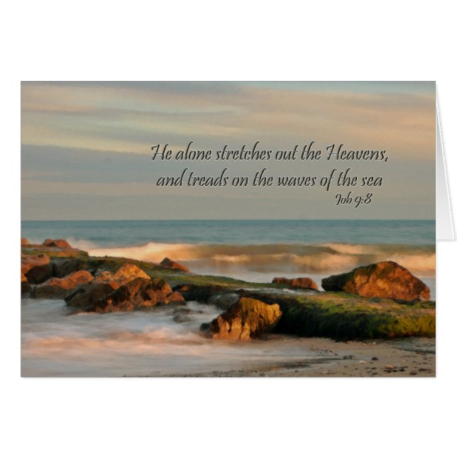 Job 9:8 Mer avec rochers et vagues (Devant horizontal)