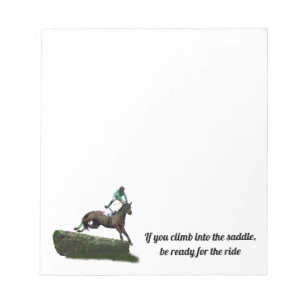Jockey Cheval En Bloc-Notes Vert