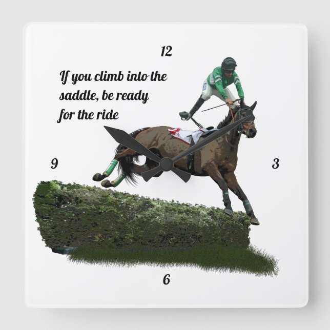 Jockey Cheval En Mur Vert Horloge (Recto)