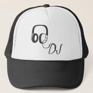jockey de disque, DJ avec le casquette d'écouteur