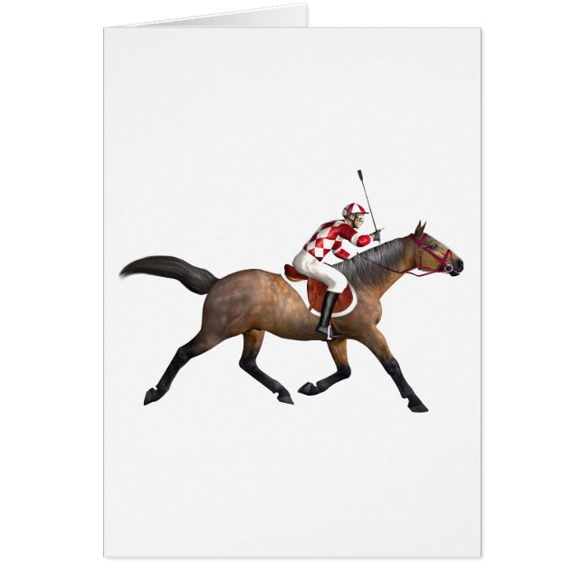 Jockey et cheval de course de chevaux (Devant)