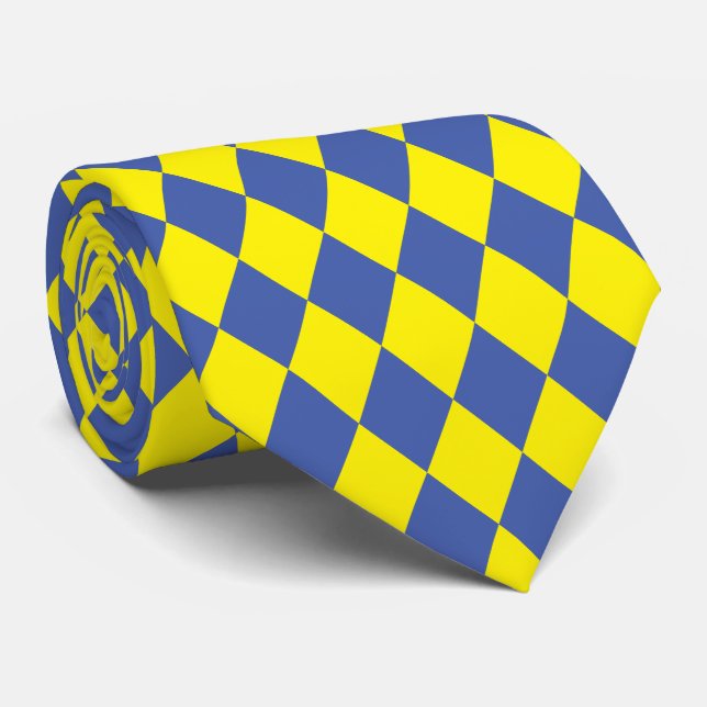 Jockey soie Diamond Royal bleu Jaune Cravate (Roulé)