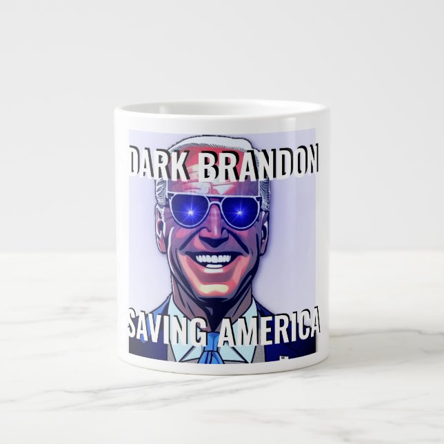 Joe Biden comme Dark Brandon Mug de café géant (Devant)