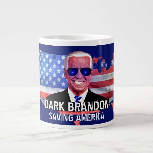 Joe Biden comme Dark Brandon Mug de café géant (Devant)
