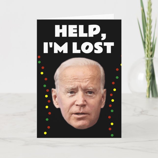 JOE BIDEN FUNNY JE SUIS PERDU, CARTES DE NOËL (Devant)