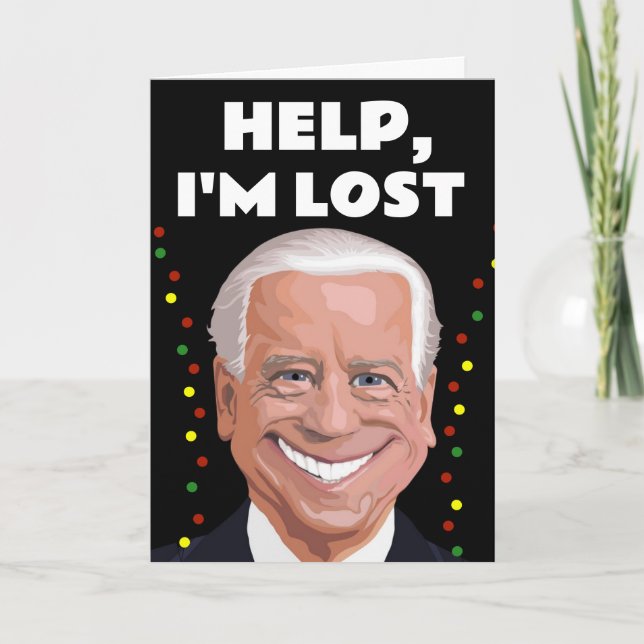 JOE BIDEN FUNNY JE SUIS PERDU, CARTES DE NOËL (Devant)