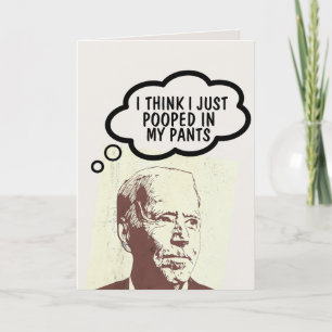 JOE BIDEN FUNNY POOP CARTES D'ANNIVERSAIRE