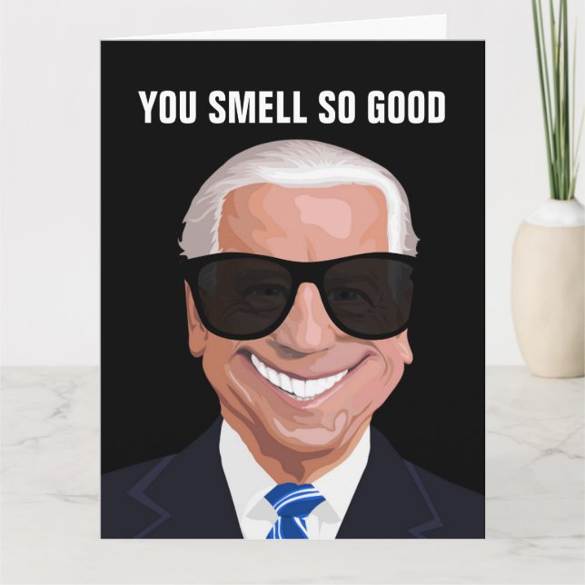 JOE BIDEN FUNNY SNIFF SMELL SI BONNE CARTES D'ANNI (Devant)