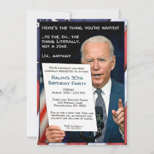 Joe Biden Invitation Personnalisable
