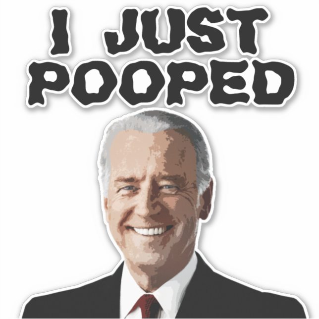 JOE BIDEN POOPÉE STICKER DECAL 8X8 (Devant)