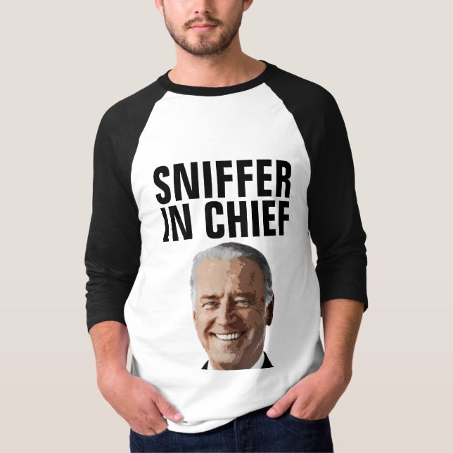 JOE BIDEN SNIFFER EN CHEF FUNNY T-SHIRTS TEE - SHI (Devant)