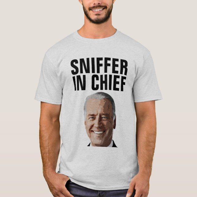 JOE BIDEN SNIFFER EN CHEF FUNNY T-SHIRTS TEE - SHI (Devant)