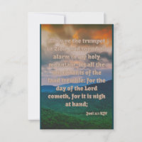Joel 2:1 KJV Bible Verse Pic Appartement Carte de