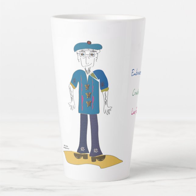 'Joey' - Vivez Votre Sagesse (M) Latte Mug (Devant)