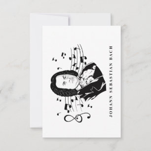 Johann Sebastian Bach Portrait et buste avec notes