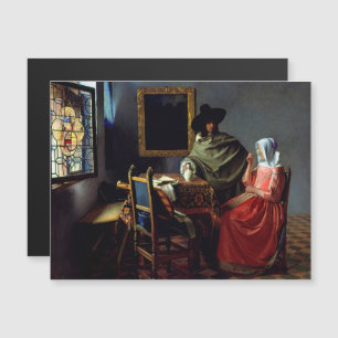 Johannes Vermeer - Le verre de vin carte magnétiqu