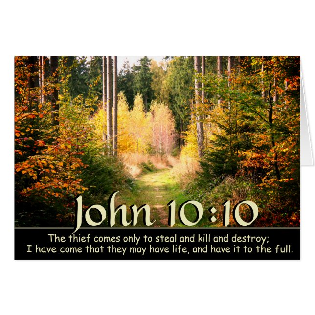 John 10 10 Verse de la Bible, Chemin de la forêt a (Devant horizontal)