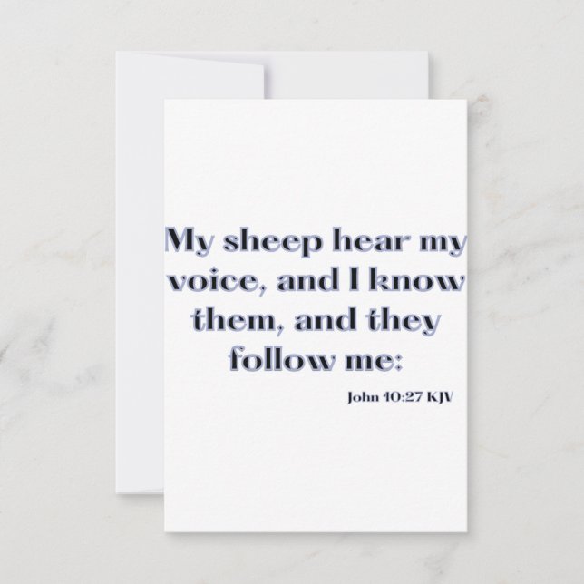 John 10:27 KJV Bible Scripture Carte de voeux plat (Devant)
