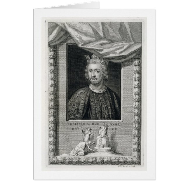 John (1167-1216) Roi d'Angleterre de 1199, engrave (Devant)