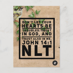John 14:1 Bible Verse Carte mémoire - Carte postal