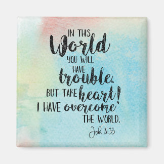 John 16:33 Aquarelle Photo Magnet