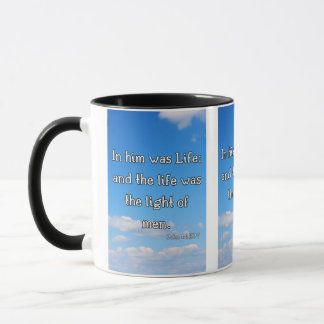 John 1:4 KJV Bible Verse Pic Mug à deux tons