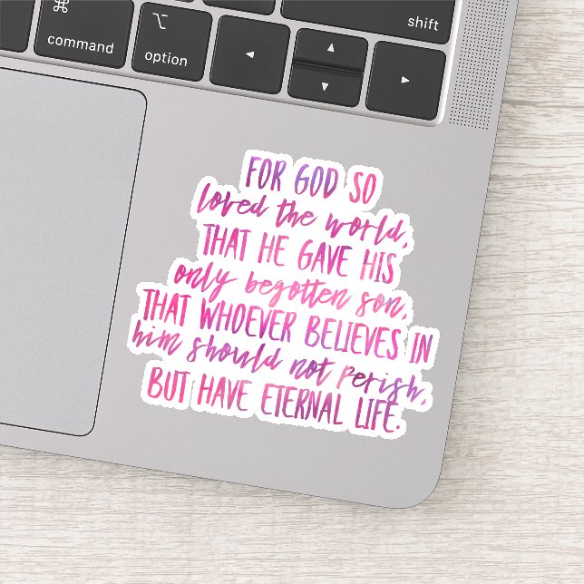 John 3:16 Bible Verse Vinyl Sticker (Détail)