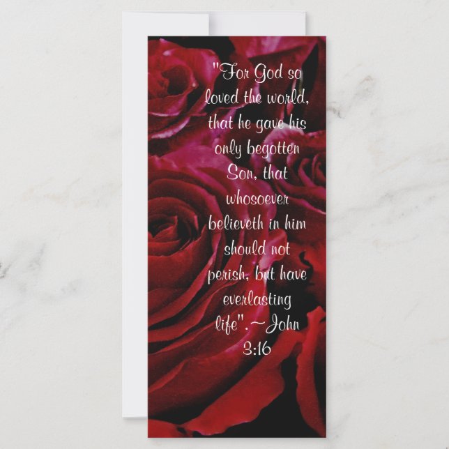 John 3:16 carte rack rose (Devant)