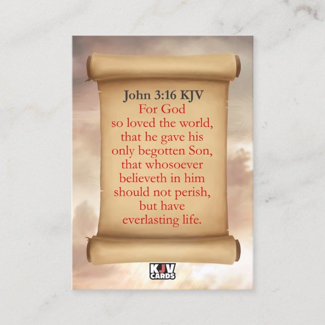 John 3:16 Cartes KJV (Devant)