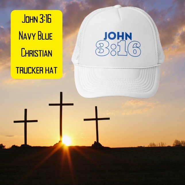 John 3:16 Casquette chrétien bleu de la marine (Créateur téléchargé)