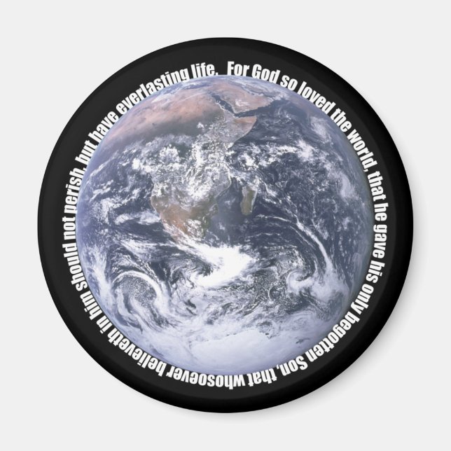 John 3:16-Earth Christian Magnet (Devant)