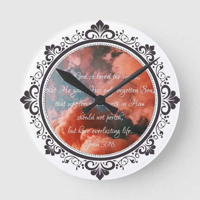 John 3:16 Horloge murale (Recto)