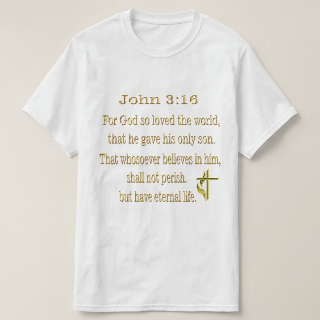 John 3:16 T-shirt chrétien (Design devant)