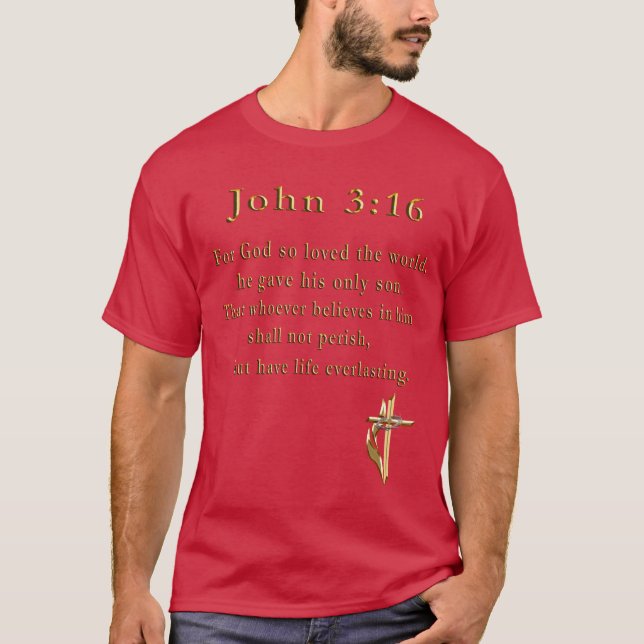 John 3:16 t-shirts chrétiens (Devant)