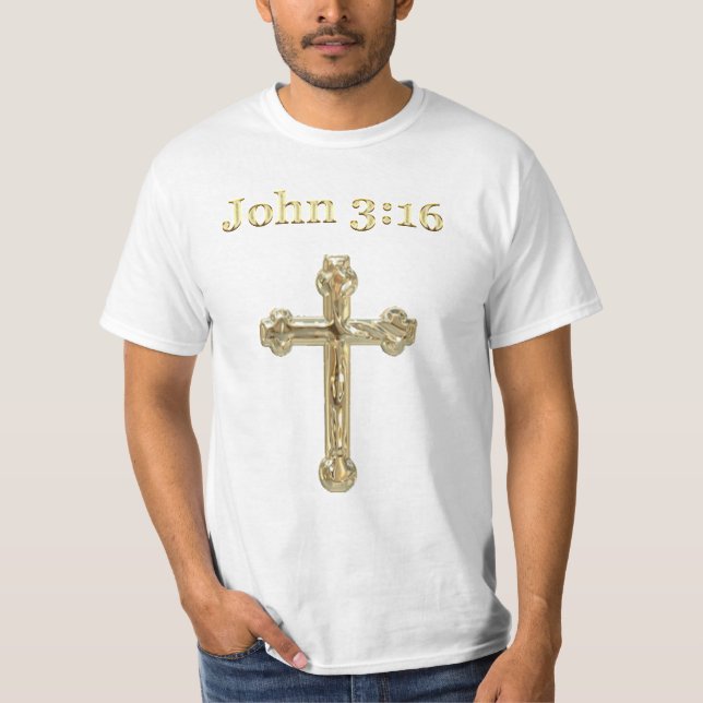 John 3:16 T-shirts Christian Mens (Devant)