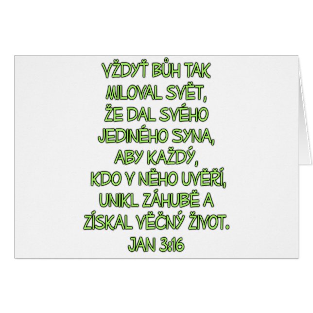 John 3:16 tchèque (Devant horizontal)