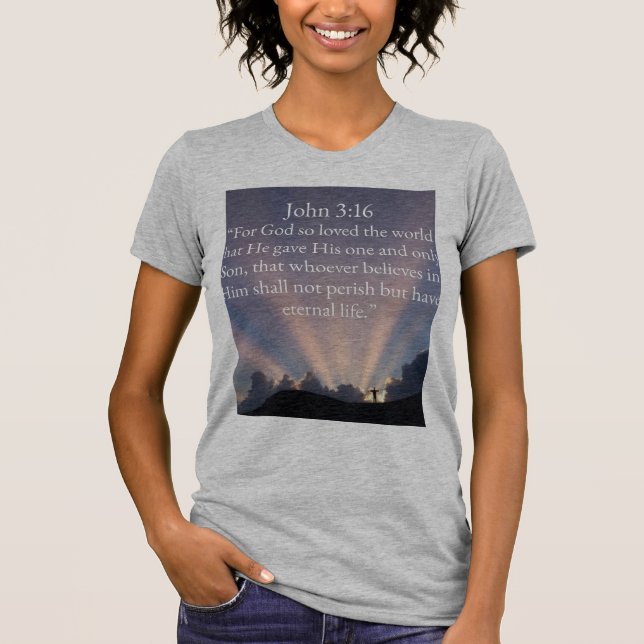 John 3:16 Verset de la Bible T-shirt pour femmes (Devant)