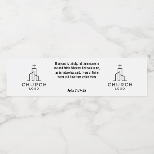 John 7:37-38 Étiquette d'eau (Étiquettes simples)