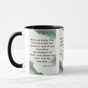 John 9:31 KJV Bible Verse Pic Mug à deux tons