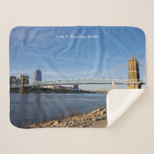 John A. Roebling Bridge couverture sherpa (Devant (Horizontal))